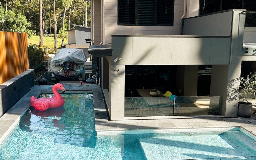 L-shape custom pool by Cove Pools, Newcastle and the Central Coast