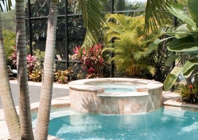 Custom infinity spa designed and built by Cove Pools, Newcastle and Central Coast Pool Builders